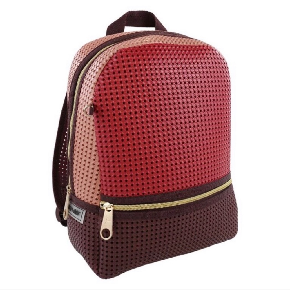 Eight + nine Red and Brown Mesh Backpack smaller version great for toddler brand